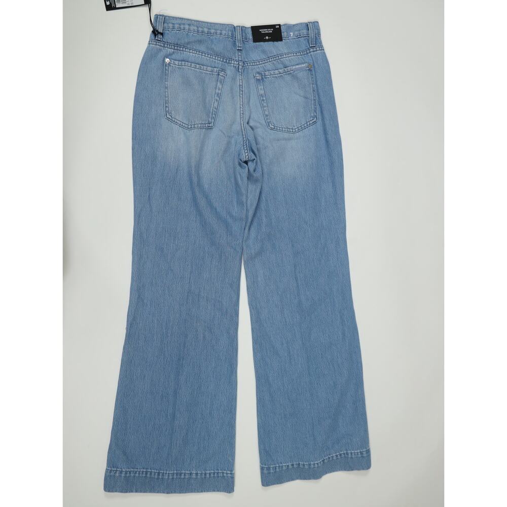 70s Inspired Wide Leg Jeans 7 For All Mankind Modern Dojo Tailorless Boho NWT 28 - Picture 8 of 16